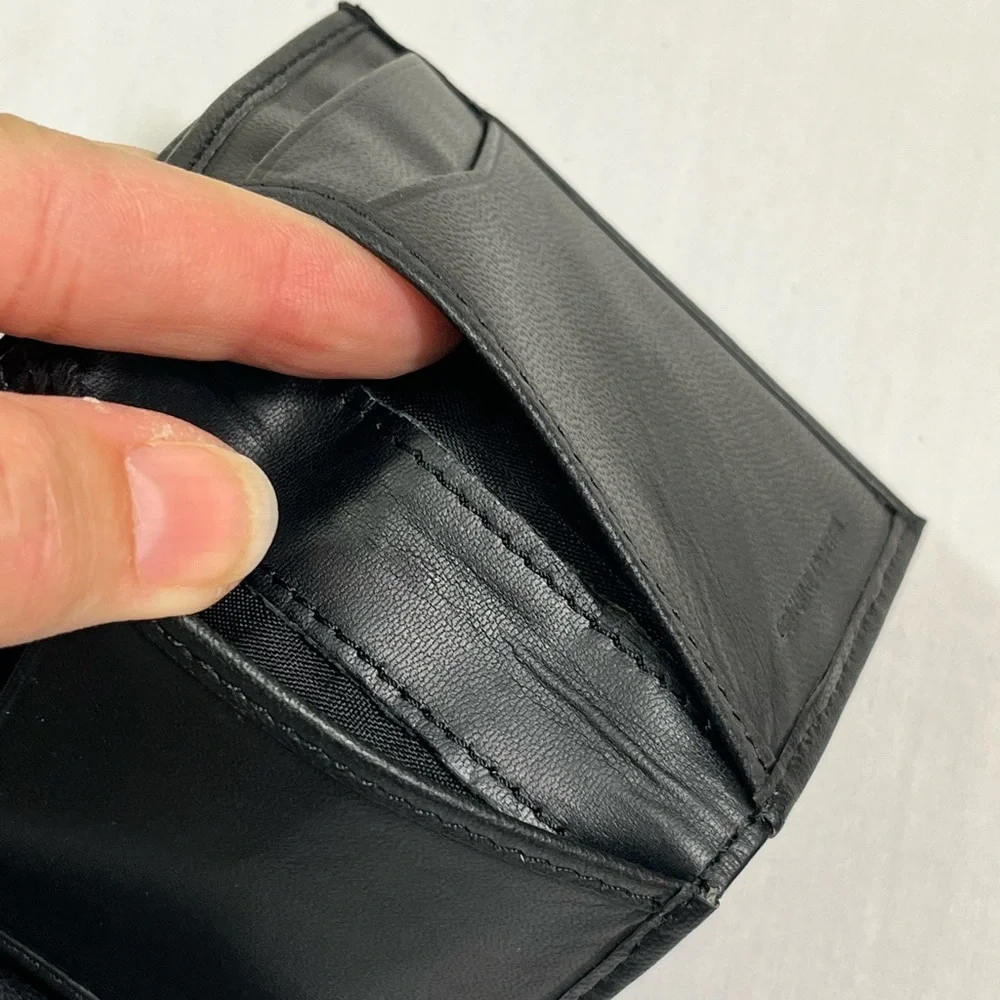 Black Leather Trifold Wallet